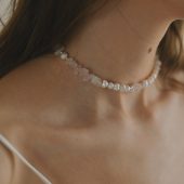 Handmade Freshwater Pearl Choker: Gemstone Beaded Necklace, Sterling Silver