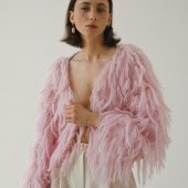 Handmade Pink Alpaca Merino Cardigan: Cropped Wool Knit Jacket