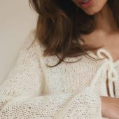 Handmade White Mohair Knit Cardigan: Cozy Lightweight Sweater