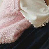 Hand-knitted Pink Mohair Vest: Women's Cozy Knitwear