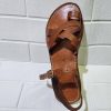 Handmade Moroccan Leather Sandals For Women – Brown Toe Loop Flat Sandals – Genuine Leather Summer Shoes – Buckle Strap Design