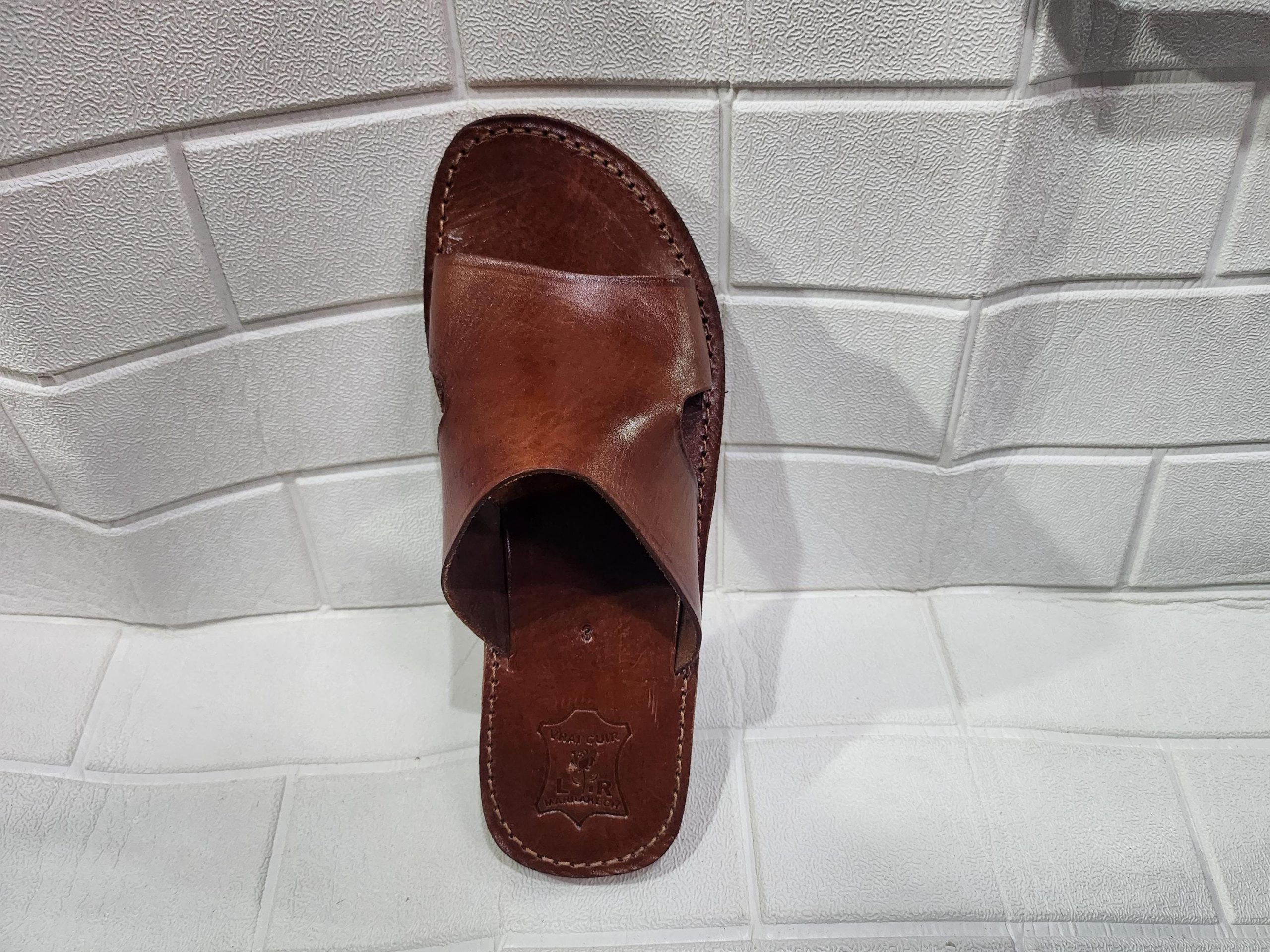 Moroccan Leather Sandals For Men – Handmade Brown Slip-on Summer Gift Shoes