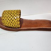 Handmade Moroccan Yellow Leather Sandal For Women – Woven Flats – Bright Summer Boho Shoes – Artisan Braided Leather Slippers – Gift For Her