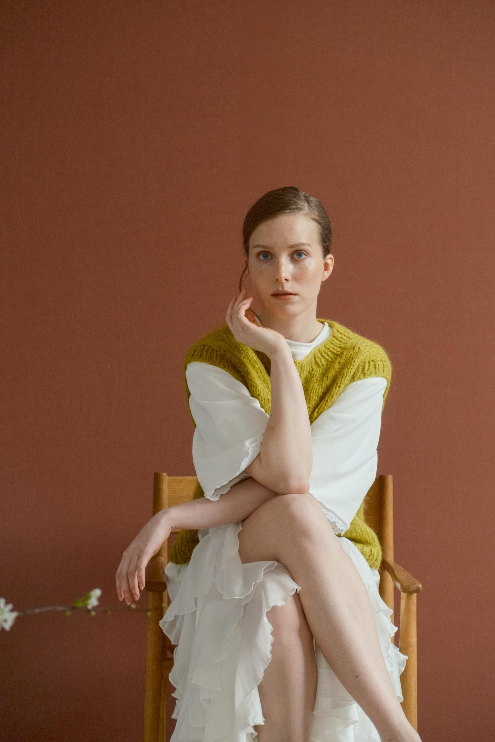 Hand-knitted Green Mohair Vest: Women's Cozy Knitwear