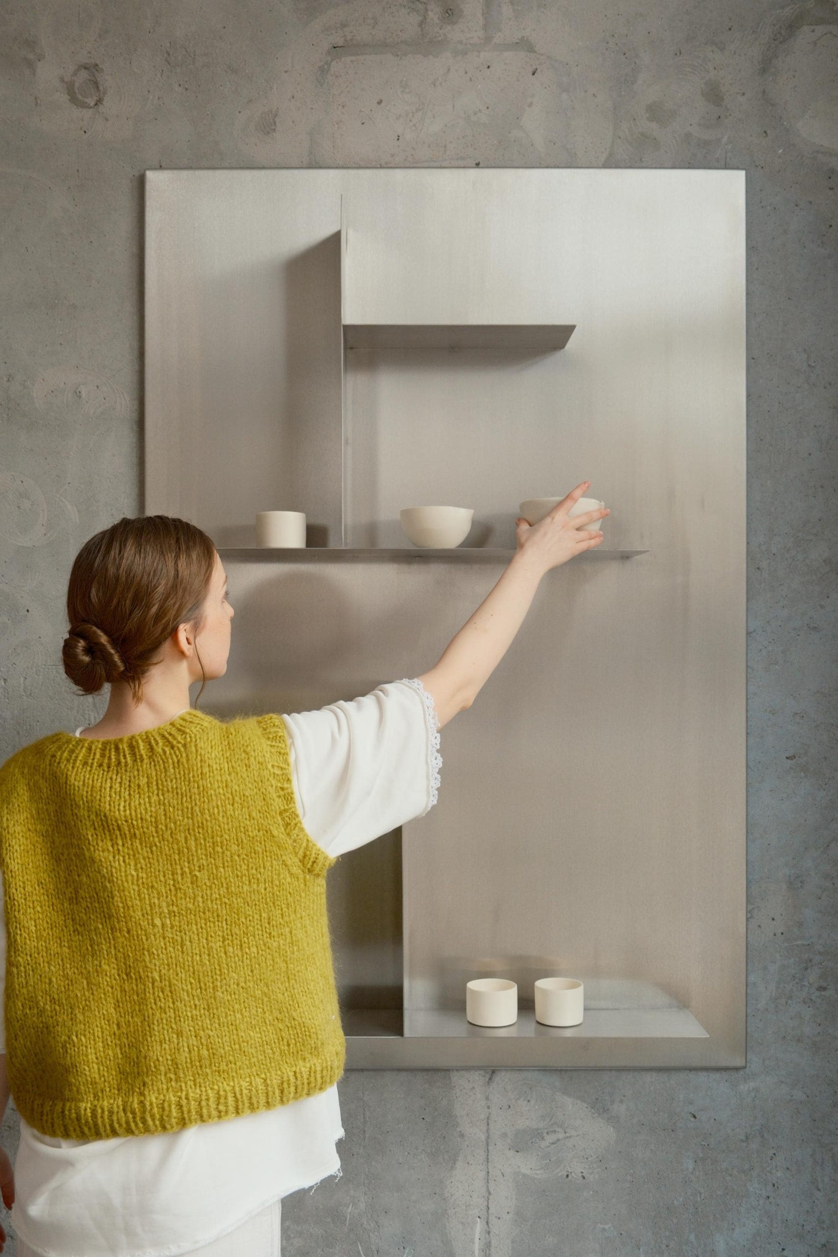 Hand-knitted Green Mohair Vest: Women's Cozy Knitwear